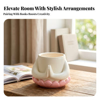 White and Pink Home Decor Desktop Pot Space-Saving Planter