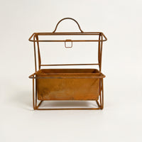 Iron Planter with Geometric Frame Sleek Hanging Planters Contemporary Pots for Patio