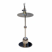 Korean design Round Glass-Top End Table Modern Design Round Glass-Top Pedestal Table Mixed Material Construction Home Furniture Space-Saving for Interior Designers, Homeowners, Renters