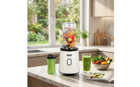 One-Button Blender with Portable Cup Compact Blender with to-Go Cups Ice-Crushing Smoothie Maker Chilled for Commuters