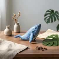 Resin Marine Mammal Sculpture Realistic Details Flowerpot Hugger Yard Art