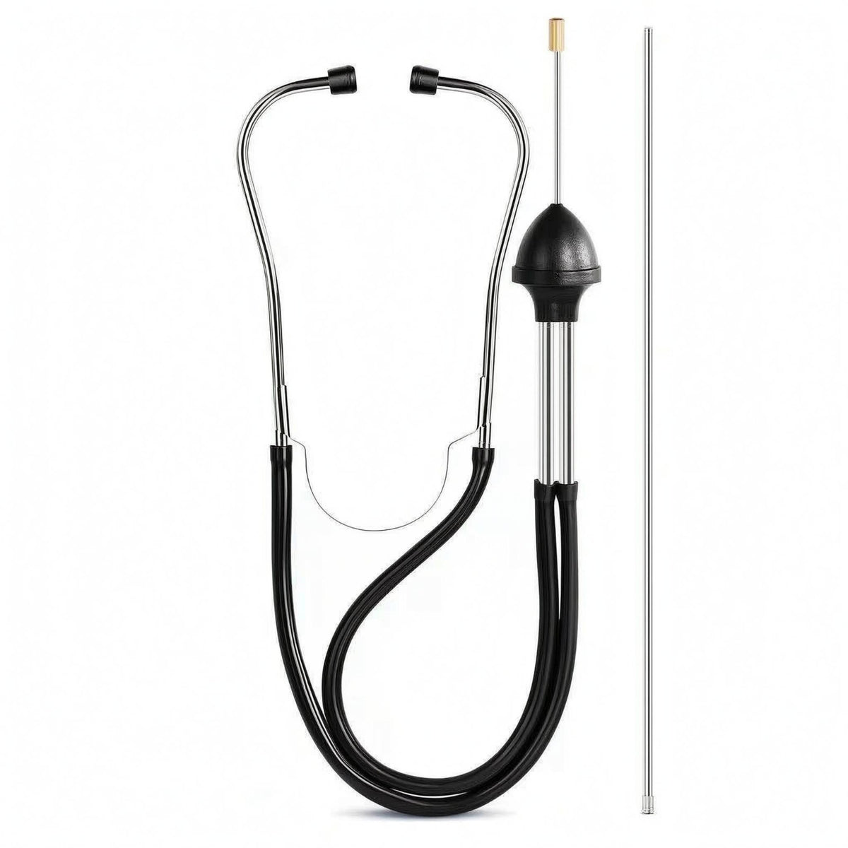Flexible Hose Auto Cylinder Stethoscope Metal Ear Tubes Engine Stethoscope Handheld Car Noise Diagnostic Tool Repair Use for Mechanics
