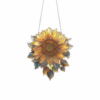 Light Catcher Solar Bloom Window Hanging Ready to Hang Floral Suncatcher Ornament Artistic Design Acrylic Stained Glass Panel Lightweight for Gardeners