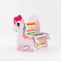 Wooden Unicorn Toy Interactive Bead Maze with Xylophone Tabletop Learning Toy Developmental Activity Center Multipurpose