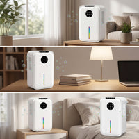 Portable Desktop Dehumidifier Mini Dehumidifier with 2.5L Tank Spillspill-Proof Compact Moisture Absorber for Office, Bedroom