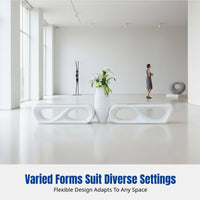 Fiberglass Bench, Modern Public Seating, Creative Art Shape, Commercial Lounge Chair