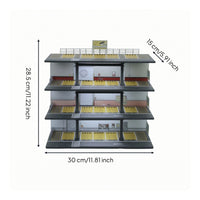 Parking Garage Diorama Die-Cast Model Car Display Steel-Frame Parking Garage Model for Collectors