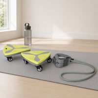 2 Pieces Wheeled Abdominal Slide Board with Resistance Band Textured Ab Roller Multifunctional Fitness Equipment Stable for Strength Training
