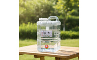 Transparent Portable Water Tank with Handle Square Water Container with Tap Leakproof Food-Grade for Campers, Camping