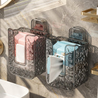 Toilet Paper and Toilet Wipes Dispenser with Wave Pattern, Suction Cup Wall Mount Tissue Box Holder, Paper Towel Holder for Vertical Storage