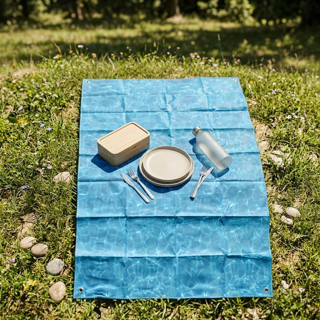 Picnic Blanket and Waterproof Mat for Family Picnic, Sand Resistant Polypropylene Woven Camping Mat, Thickened Camping Blanket