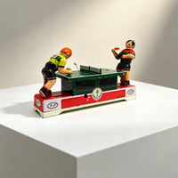 Hand-Crank Racket Sport Game with Key Retro Tinplate Racket Sport Toy Colorful Tinplate Toy with Table Tennis Figures for Bookshelf