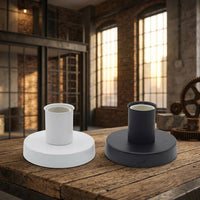 Ceiling Light E27 Lamp Holder with Ceramic Lamp, High Temperature Resistant Bulb Holder for DIY Lighting, Metal Base with Mounting Plate, 4A