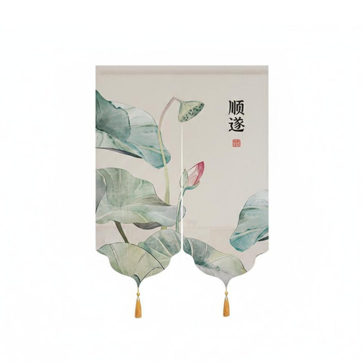 Chinese & design Split Panel Tapestry Ink Wash Painting Design Door Curtain Serene Atmosphere Room Divider Decorative for Asian Culture lovers, Restaurant Owners, Doorway, Closet, Kitchen, Party