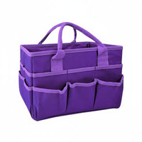 Art Supply Storage Tote Bag Multiple Pockets Multi-Compartment Utility Tote Foldable Textile Art Supply Organizer for Artists