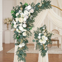 Wedding Arch Flowers Asymmetrical Floral Arch Swag Cascading Artificial Floral Swag for Brides, DIY Decorators, Reception Backdrop