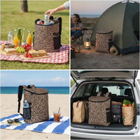 Insulated Cooler Backpack Leakproof Backpack Cooler with Front Pocket Adjustable for Picnics, Beach