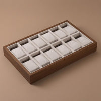 Open-Top Padded Watch Display Tray Rectangular clothLined Watch Tray