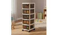 Space-Saving Multi-Layer Drawer Cabinet Large Capacity Plastic Storage Drawers Long-Lasting Multi-Tier Storage Cabinet Multifunctional for Children, Bedroom, Living Room, Playroom, Closet