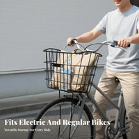 Waterproof Electric Scooter Basket Lightweight Front Bike Basket Sturdy Construction for Commuters, Students, Grocery Shopping, Errands