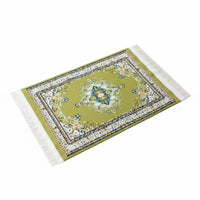 Tassel Fringe Dollhouse Turkish Design Carpet Intricate Weave Woven Dollhouse Carpet Vibrant Colors Toy Decoration Realistic Design for Hobbyists