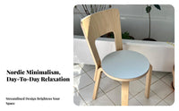 Nordic Design Bentwood Chair with Cutout Back Mid-Century Modern-Century Modern Design Bentwood Frame Chair Vintage Rustic Look Dining Seating Space-Saving for Cafe Owners, Interior Designers, Homeowners, Restaurant, Kitchen, Home Office, Living Room