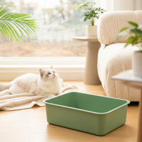 Stainless Steel Open Litter Tray, Metal Tray for Indoor Use, Easy Clean Multi-Cat Home Solution