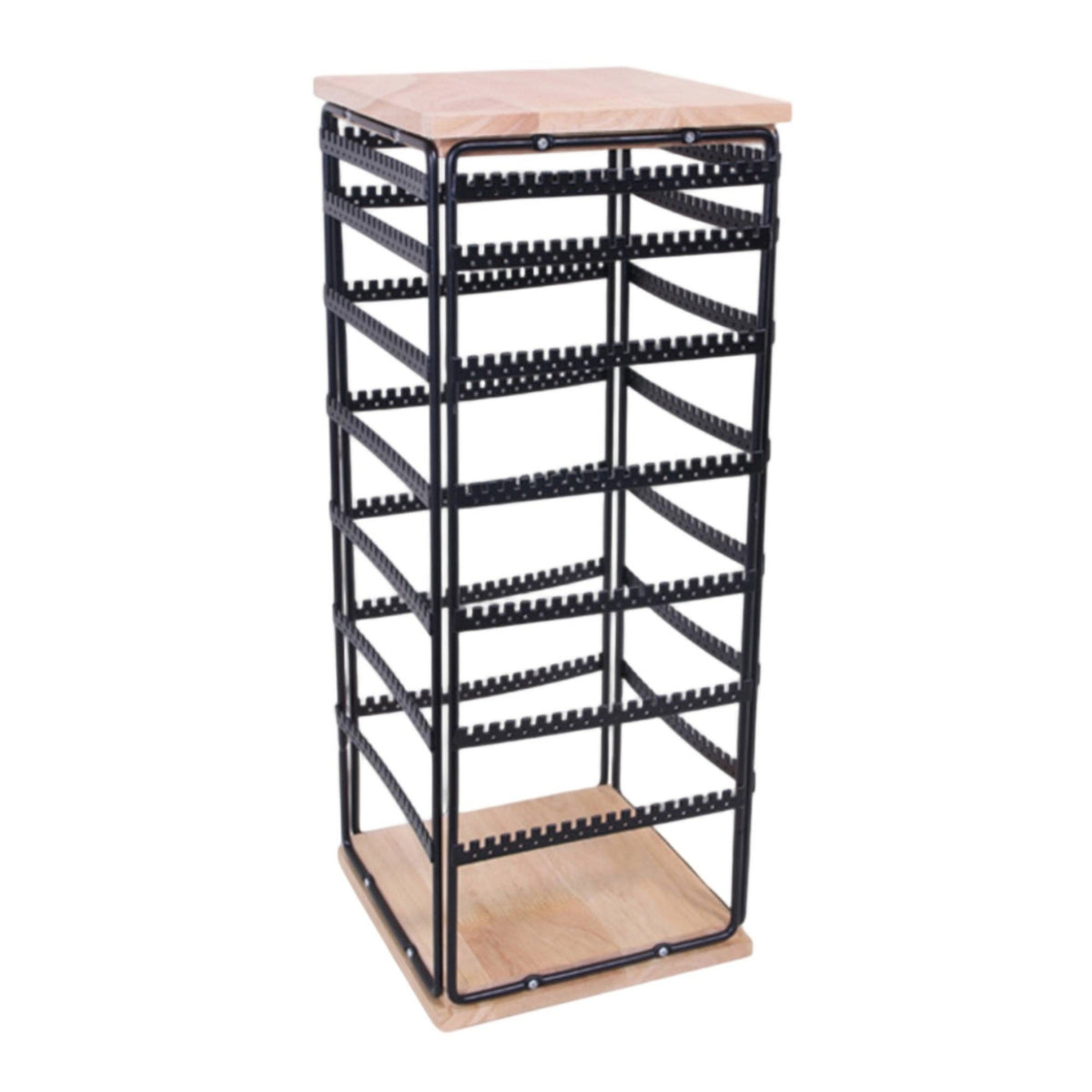 7 Tier Rotating Rack Light Wood Rotating Earrings Display Rack Detachable Retail Fixture