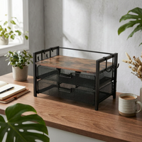 Double Layer Coffee Pod Organizer Desktop Mesh Drawer Pod Organizer Rust Resistant Home Storage