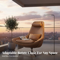 Sail Design Rotating Chair Nordic and Theme Single Sofa Soft Padded Padding Statement Piece for Adults, Balcony