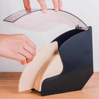 Coffee Filter Storage Box Countertop Coffee Filter Holder with Lid Large Capacity Space-Saving for Baristas, Cafe