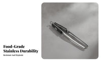 Hanging Loop Serrated Tip Tongs Lightweight Stainless Steel Tongs