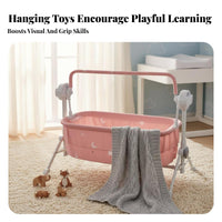Bluetooth Music Electric Rocking Bassinet Twin Control Automatic Swing Cradle Multi-Functional Infant Rocker Soothing Function for Infants, Newborns, New Parents, Naptime, Bedside, Nighttime Nursing, Living Room