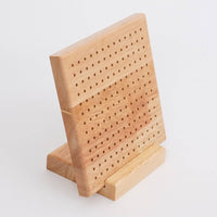 Natural Wood Crochet Blocking Board Metal Pins Wooden Blocking Board Upright Stand Craft Tool Precise Grid