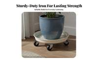 Metal Plant Trolley Thickened Material Pot Mover with Wheels 360-Degree Rotating Casters Wheeled Flower Pot Roller for Gardeners, Indoor, Balcony