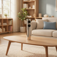 Vase with Cutouts Silver Finishout Vase Modern for Tabletop, Mantel
