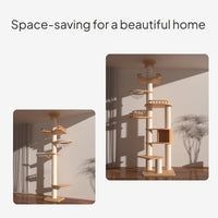 Solid Wood Floor-to-Ceiling Cat Tree Condo