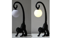 Black Monkey Table Lamp Curved Arm Monkey Lamp Modern Minimalist Home Lighting Tabletop