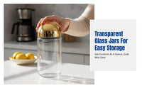Glass Storage Jar, Transparent Sealed Container, Sodium Glass, Creative Food Organizer for Grains, Candy, Home Kitchen