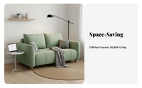Space-Saving Compact 2-Seater Couch Minimalist Design 2-Seater Loveseat Comfortable Sofa Sturdy Frame for Apartment Dwellers, Young Adults, Students, Studio, Bedroom, Not on Ice, Dormitory