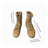 1:6 Soldier Boots Stitched Construction Soldier Figure Boots Tall Shafts