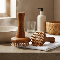 Brass Massage Scraper 24 Metal Teeth Wooden Massage Brush Cellulite Brush Scraping Use Exfoliating