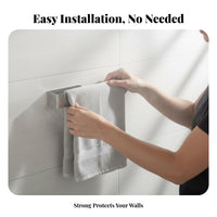 Punchwithout Drilling Installation U-Shaped Bar Rustproof U-Shaped Holder Space-Saving Towel Rack Renter Friendly for Renters, DIY Enthusiasts, Homeowners, Restroom, Cabinet Door, Laundry Room, Kitchen