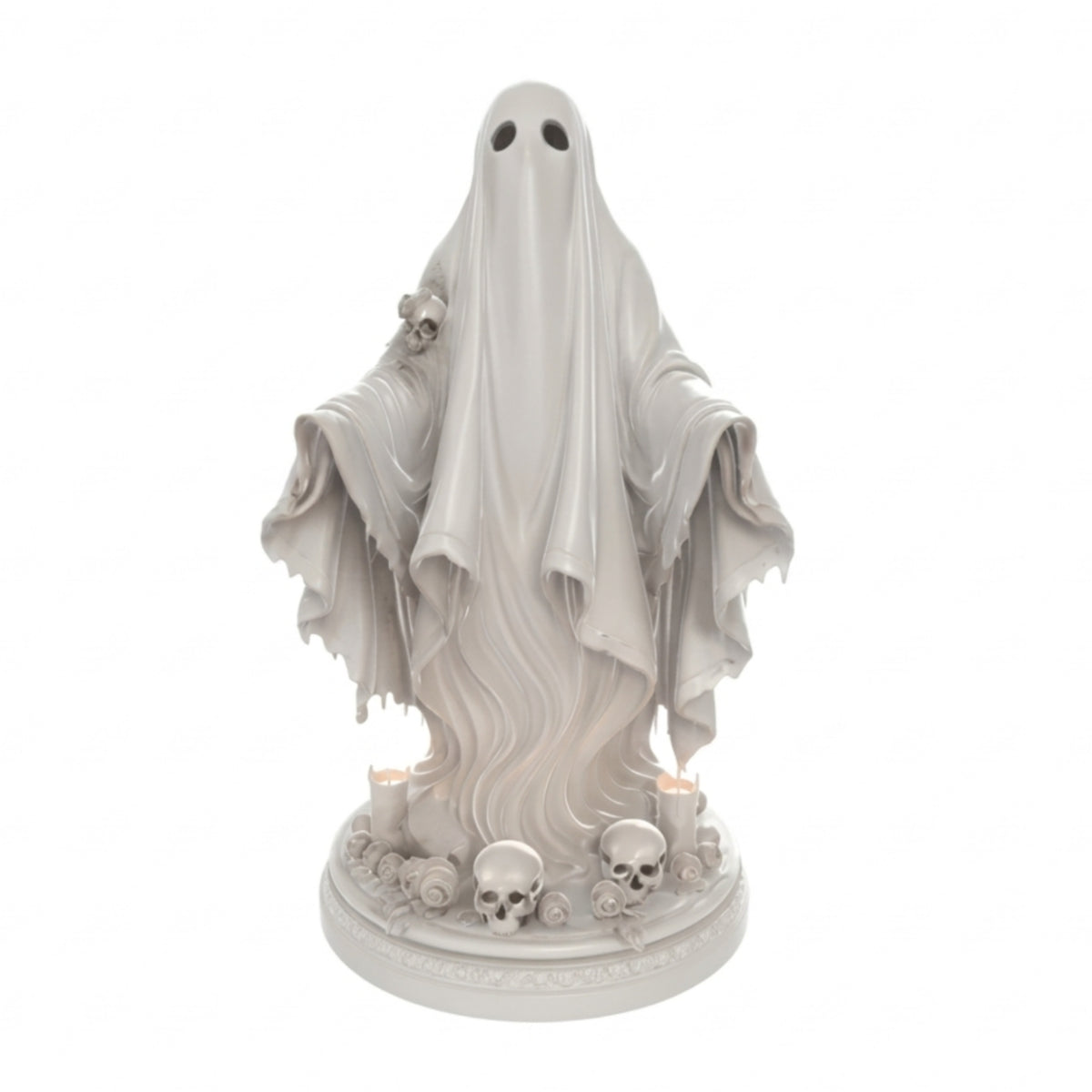 Specters Statue with Skeletal Base Halloween Specters Statue Tabletop Sculpture for Bookshelf, Office Desk