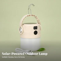 Solar Camping Light Waterproof Reusable LED Lantern Emergency Power Bank Light for Night Market Vendors, Fishermen, Hiking, Fishing