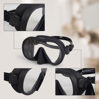 Clear Snorkel Set with Tempered Glass Mask Leak-Proof Frameless Snorkeling Mask with Snorkel Anti-Fog Gear Waterproof for Pool