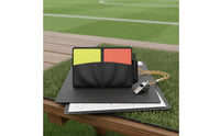 Soccer Referee Card Set Foldable Design Soccer Referee Kit Leather Case Red and Yellow Card Kit for League Games, Training Matches