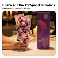 Long-Lasting Soap Flower Arrangement Never Fade Soap Blossom Arrangement with Teddy Bear Realistic Appearance for Women, Anniversary