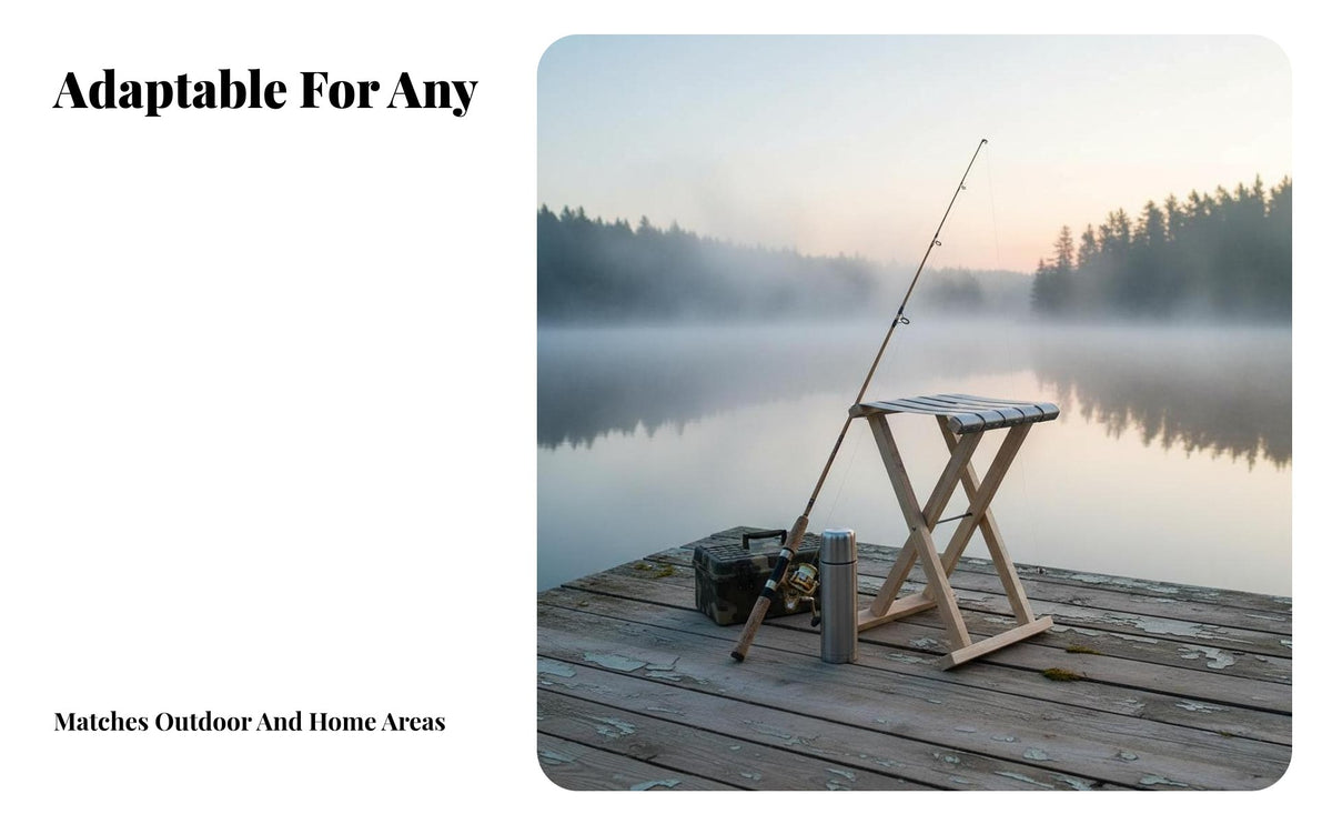 Foldable Design Cross-Legged Folding Stool Easy to Carry Wooden Cross-Brace Frame Stool Lightweight Portable Seat Quick Setup for Fishers, Tailgaters, Fishing, Camping, journey, externaldoor Meal
