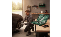 Car Repair Tool Kit Arrangement Mechanics Tool Set Portable Socket and Wrench Set for Home Mechanics, Garage, Roadside Emergency